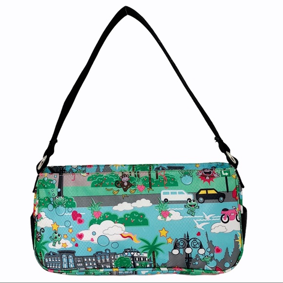 Tiny Shoulder Purse with “Frog Town” Graphics - Picture 2 of 10